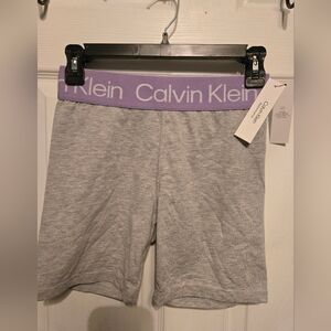 Calvin Klein Heather Gray Shorts with Lavender Waistband